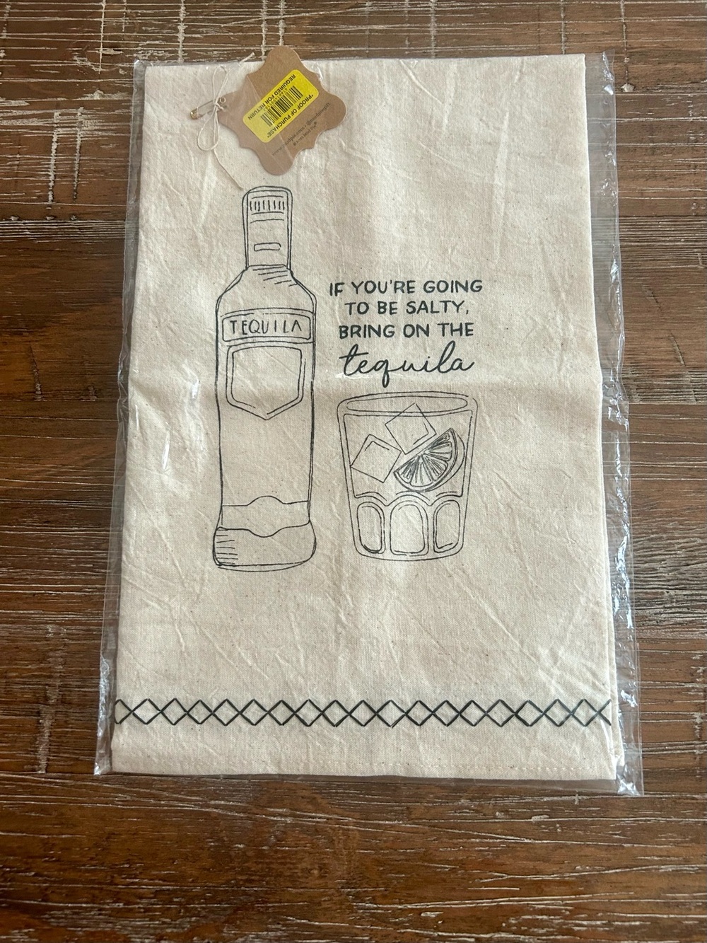Mud Pie Cream Tequila Print Kitchen Towel